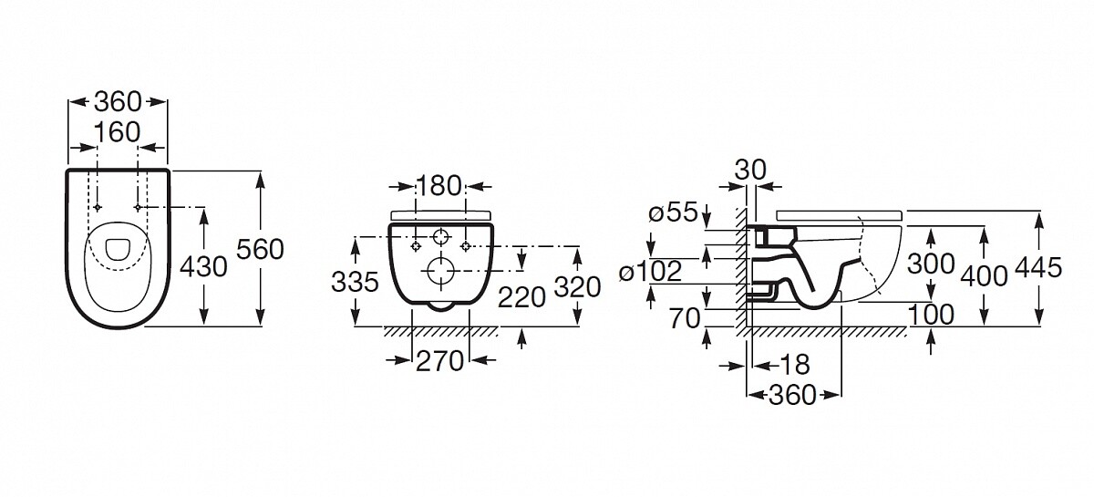 Roca Meridian 34624L000 унитаз подвесной