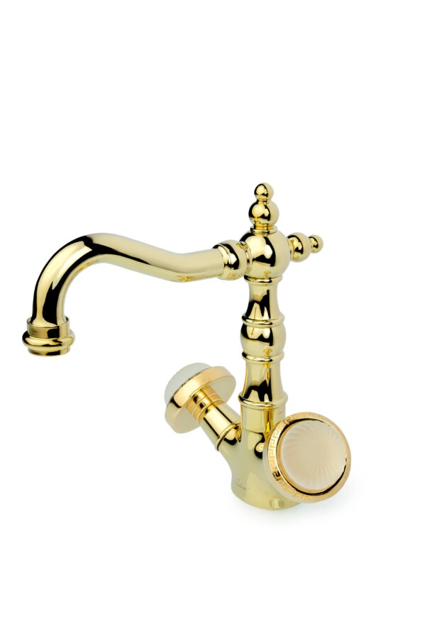 Смеситель для раковины высокий Boheme Satine Золото 292-ST