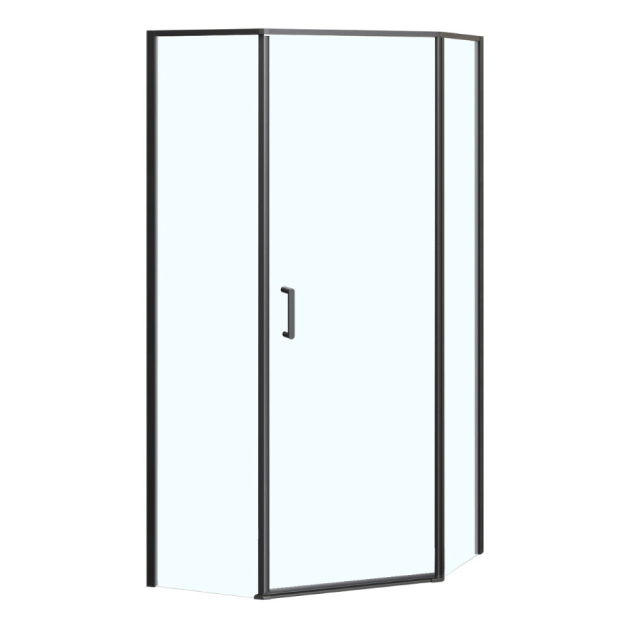 Душевое ограждение Azario SAKURA 900х900х1950 прозрачное стекло 6 мм, профиль черный матовый AZ-21C-90-MB-CL