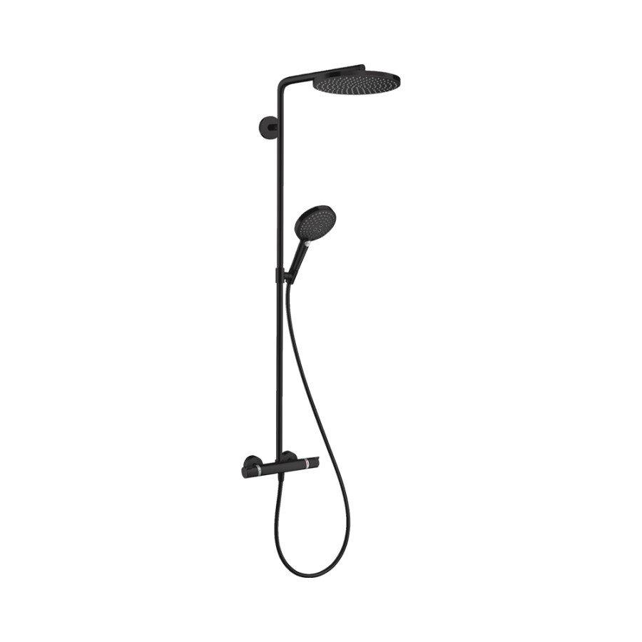 Hansgrohe Raindance Select S Showerpipe 240 1jet PowderRain Душевая система с термостатом черный матовый 27633670