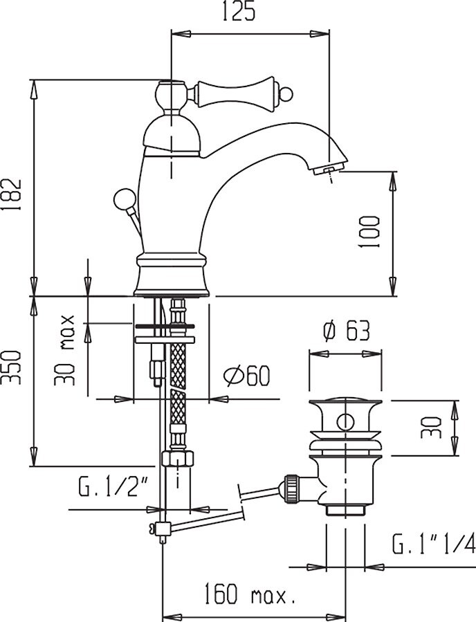 Cezares Margot MARGOT-LSM1-A-01-M смеситель для раковины хром