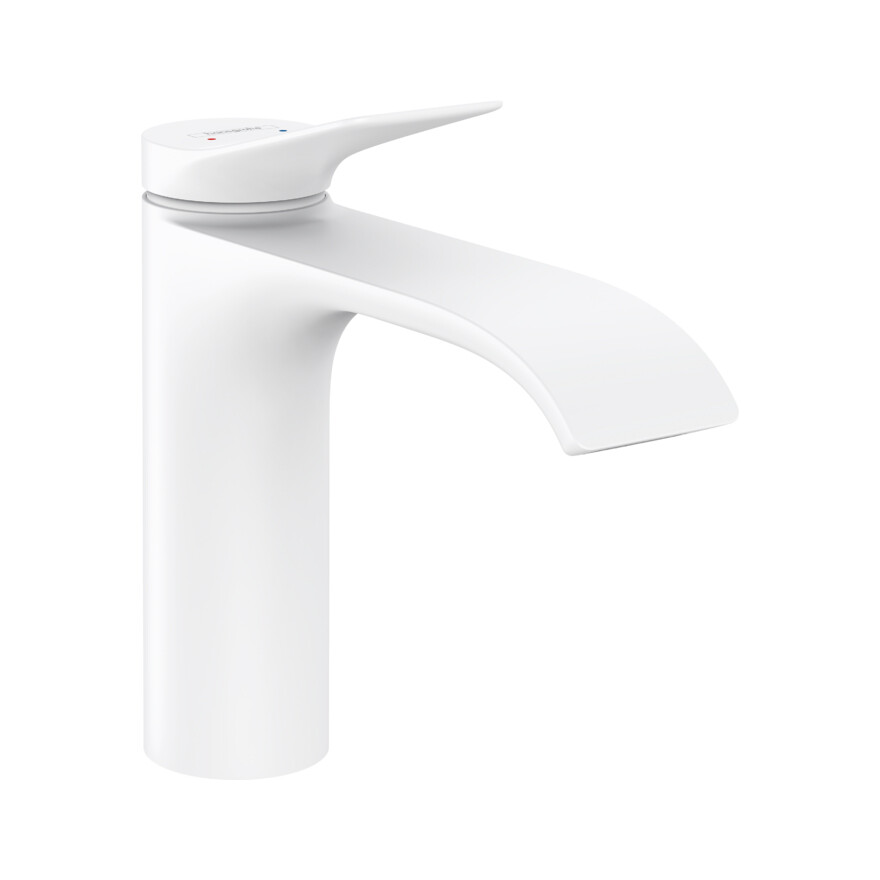 Hansgrohe Vivenis Смеситель для раковины 110 без сливного гарнитура белый матовый 75022700