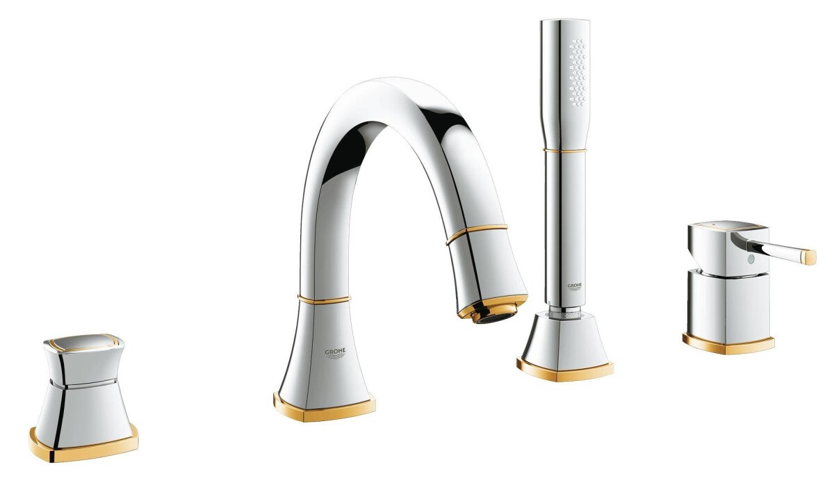 Grohe Grandera 19936IG0 смеситель на борт ванны хром/золото