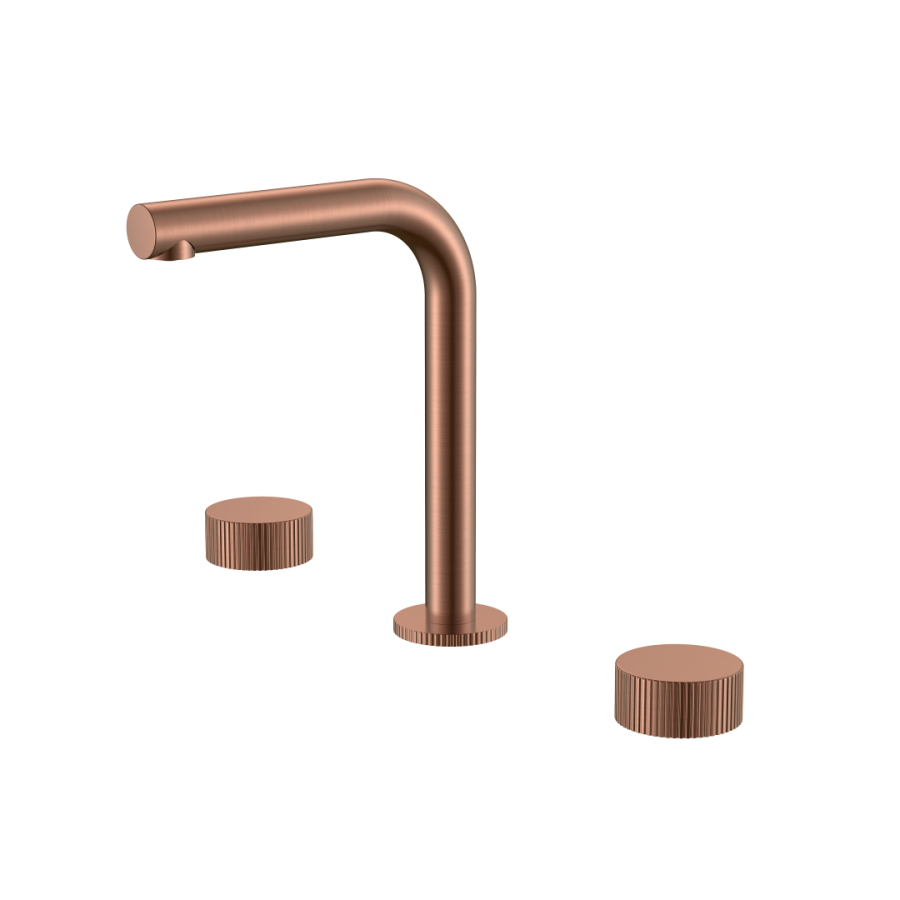 Смеситель для раковины Boheme Stick ручка Linea на 3 отв. Copper Brushed 152-CB.3