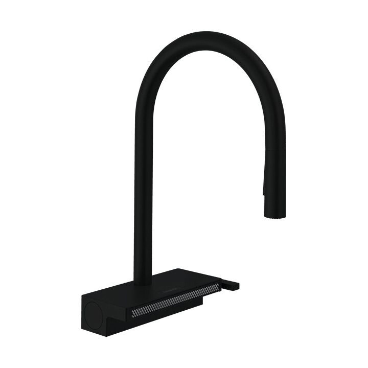 Hansgrohe Aquno Select M81 Кухонный смеситель 170 с вытяжным душем, 3jet, sBox черный матовый 73831670