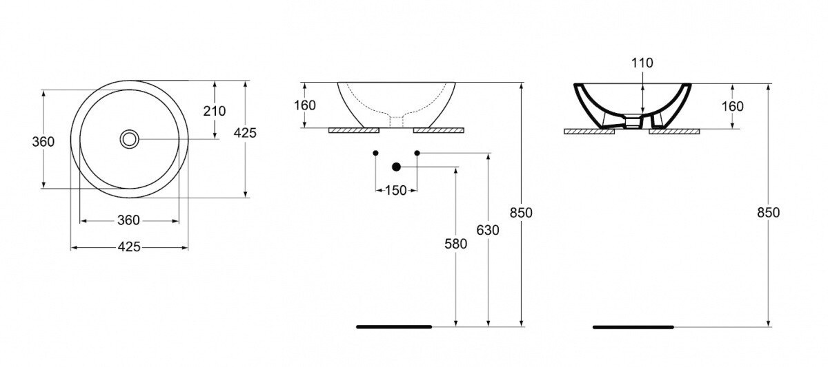 Ideal Standard Strada K078301 умывальник накладной 42 см