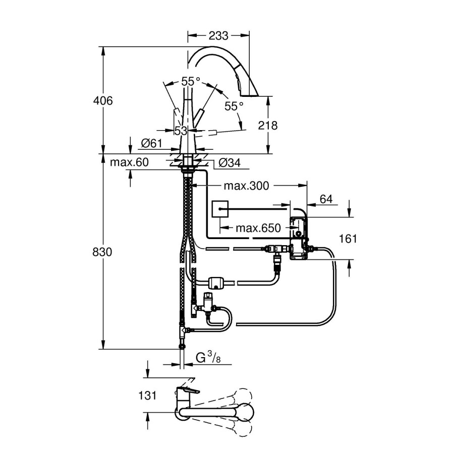 Grohe Zedra Touch 30219DC2 смеситель для кухни сенсорный суперсталь