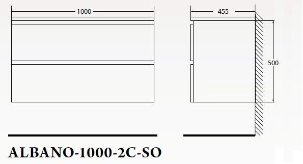 BelBagno Albano 100 см тумба под раковину ALBANO-1000-2C-SO-BL подвесная