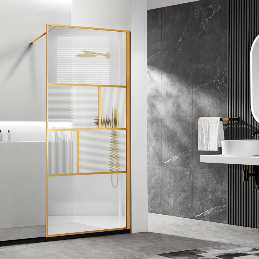 Vincea Walk-In душевая перегородка 80 см золото VSW-1HC800CFBG