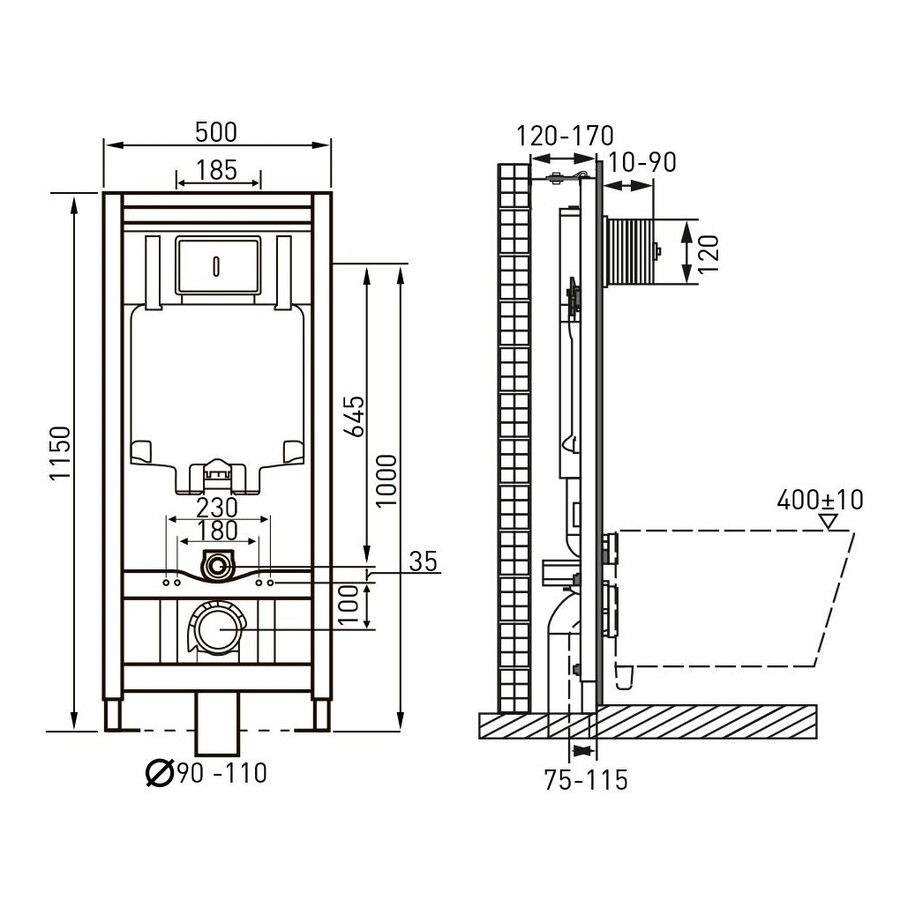 Roca Gap 34647L000 унитаз подвесной + инсталляция