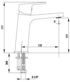 E.C.A. Tiera 103508989EX смеситель для раковины черный