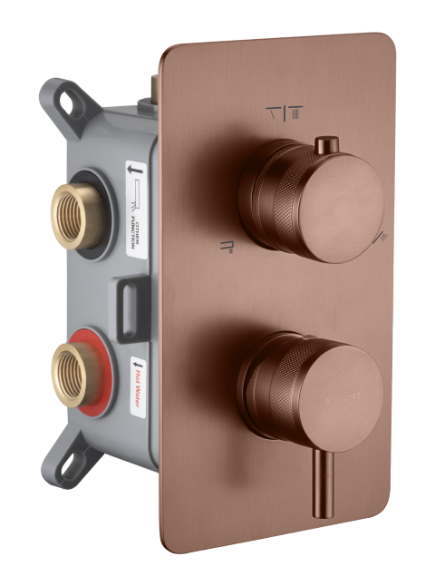 Смеситель встраиваемый 3-х проходной Boheme Cell Brushed Bronze 135-3-BRB