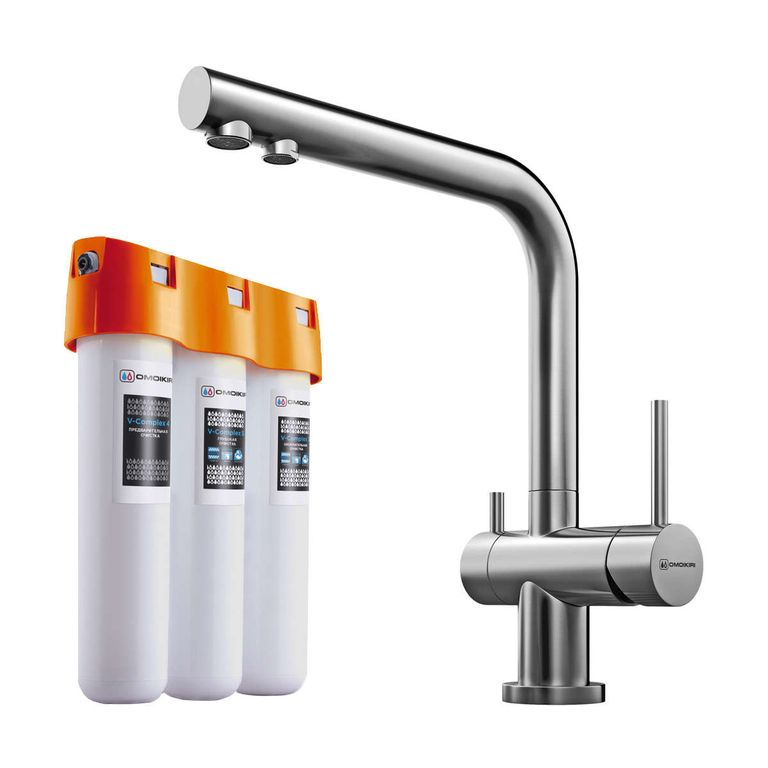 Omoikiri Nagano+PURE DROP LITE смеситель для кухни нержавеющая сталь 4011.8028