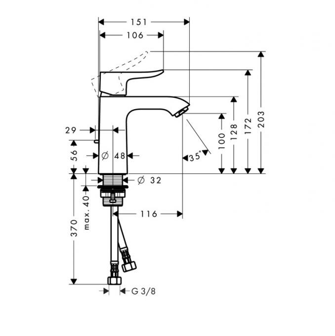 Hansgrohe Metris 31084000 смеситель для раковины хром
