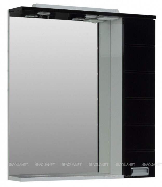 Зеркало-шкаф Aquanet Сити 85*87 белый/черный 00170560