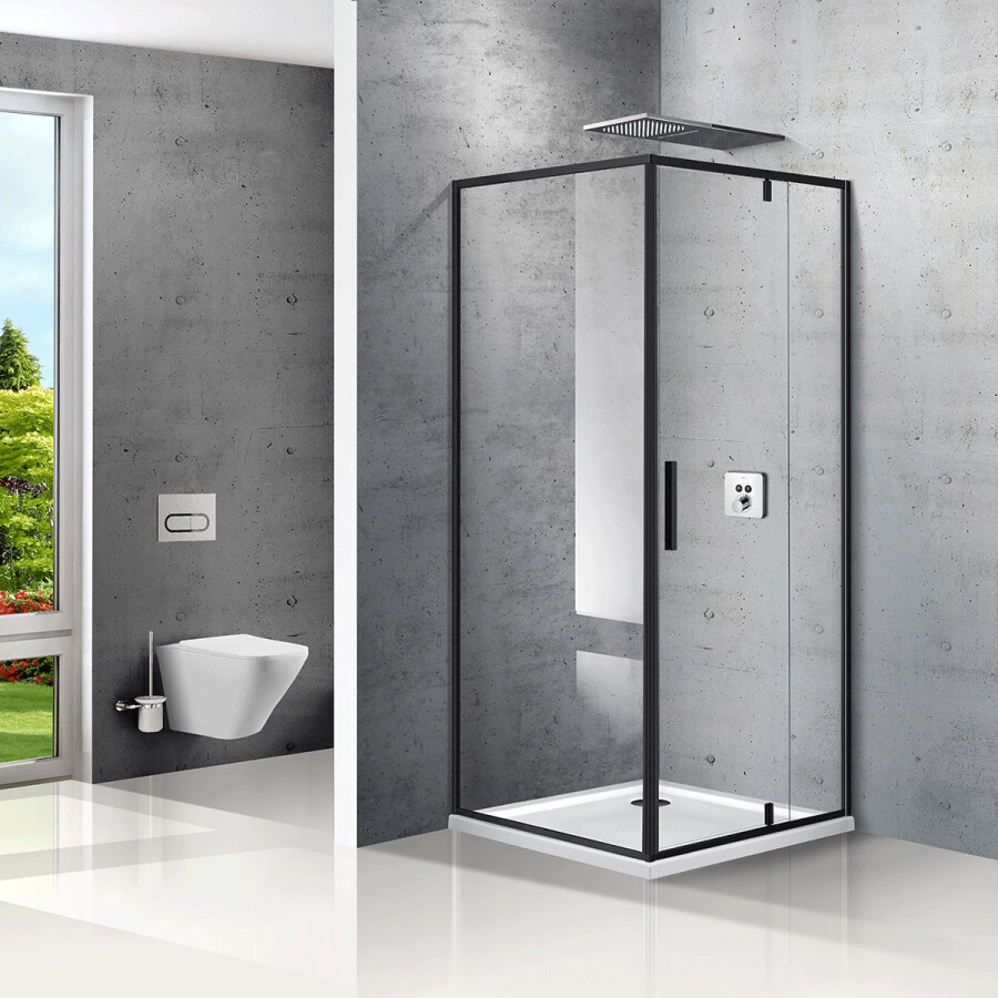 Vincea Slim душевой уголок VPR-2SL9012CLB-R 120х90 черный, стекло прозрачное