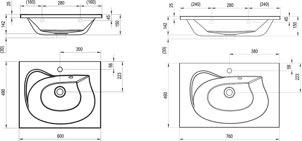 Ravak Rosa II тумба X000001295 под умывальник подвесная 76 см