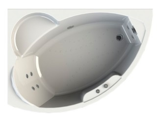 Wachter Алари 168x120 см ванна акриловая асимметричная с гидромассажем и фронтальной панелью белая левая