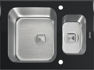 Мойка Tolero Ceramic Glass TGR-660k нержавеющая сталь и закаленное стекло черный 50 x 66 см