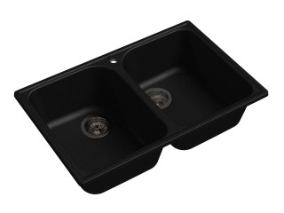 GranFest Quarz GF-Z 15 кухонная мойка черный 74х48 см