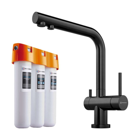 Omoikiri Nagano+PURE DROP LITE смеситель для кухни вороненая сталь 4179.8028