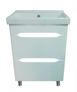 Loranto Арфа 60/2 Н тумба CS00047914 с раковиной Fest 60 напольная, белая, подсветка