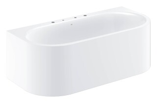 Grohe Essence 39623000 180 85 см ванна стальная овальная пристенная с противоскользящим покрытием, отверстия для смесителя на бортике